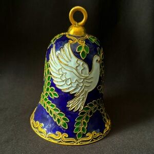 Vintage 2000 Enamel Cloisonne Holiday Bell or Ornament Limited Edition 2198/5000
